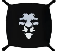 Piste de dés noire motif Lion Blanc 21 cm