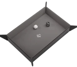 Piste de dés rectangulaire magnétique 28 x 21 cm noir et grise - gamegenic