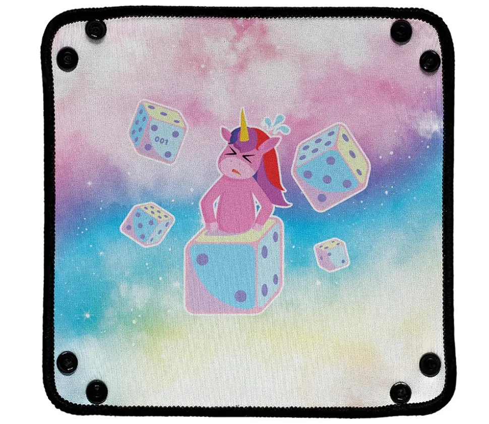 Piste de dés souple Licorne magique - 21x21 cm