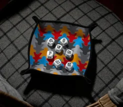 Piste de dés souples meeples multicolores 21 cm x 21cm