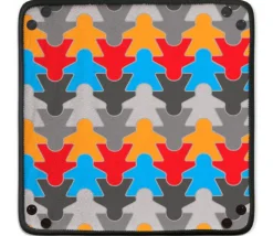 Piste de dés souples meeples multicolores 21 cm x 21cm
