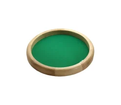 Piste dés en bois ronde 40 cm avec 5 dés bois