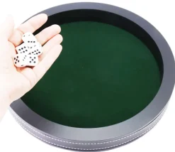 Piste dés luxe 30 cm verte et noire 30 cm tour simili cuir