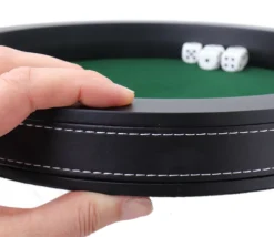 Piste dés luxe 30 cm verte et noire 30 cm tour simili cuir