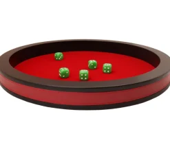 Piste dés rouge et noire de 43 cm avec 5 dés