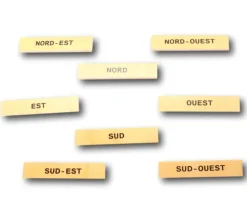 Plaque en bois points cardinaux 10 cm