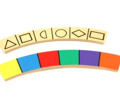 Plaquette bois couleurs et formes 20 x 3 x 0.5 cm