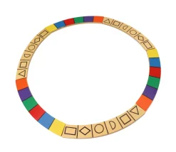 Plaquette bois couleurs et formes 20 x 3 x 0.5 cm