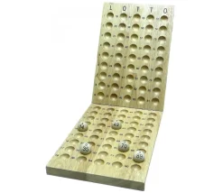 Plateau contrôle bois pour tirage loto boules de 1 à 90 de 24 mm