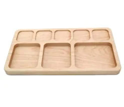 Plateau en bois massif cases pour calcul mathématiques 28 cm