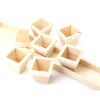 Plateau long avec 7 petits pots 6.5 cm en bois