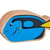 Poisson bleu en bois 8 x 4.2 x 2.6 cm