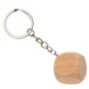 Porte-clés dé bois neutre à personnaliser