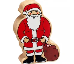 Père Noël en bois 105 x 74 x 25 mm personnage jeu