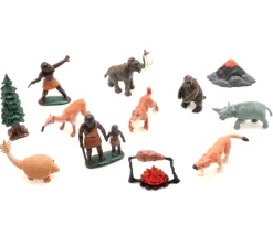 Préhistoire : set 12 figurines livrées avec tube de rangement