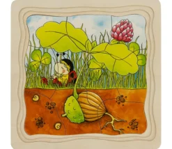 Puzzle à 4 étages en bois : Cycle de l'arbre