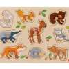 Puzzle bois Animaux de la Forêt 9 pièces à boutons à encastrer