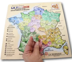 Puzzle bois Carte de France dans cadre 29,9 cm