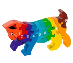Puzzle bois Chat 10 pièces 1 à 10 - commerce équitable