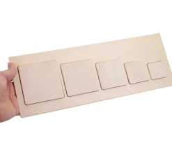 Puzzle bois naturel 5 carrés - plateau 33 x 21 cm