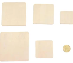 Puzzle bois naturel 5 carrés - plateau 33 x 21 cm