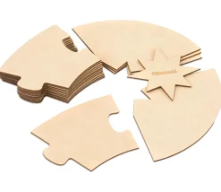 Puzzle bois rond géant neutre 70 cm - 17 pièces Montessori cercle annuel