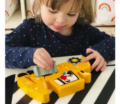 Puzzle bois tractopelle 1 à 10 - commerce équitable