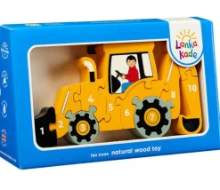 Puzzle bois tractopelle 1 à 10 - commerce équitable