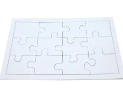 Puzzle carton blanc 12 pièces à personnaliser 22 x 14 cm