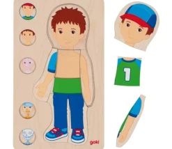 Puzzle corps Humain garçon - 5 puzzles bois à étage anatomie