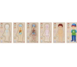 Puzzle corps Humain garçon - 5 puzzles bois à étage anatomie