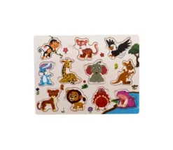 Puzzle en bois 10 à 11 pièces à encastrer les animaux sauvages