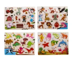 Puzzle en bois 10 à 11 pièces à encastrer le monde marin