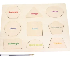 Puzzle en bois 9 formes géométriques