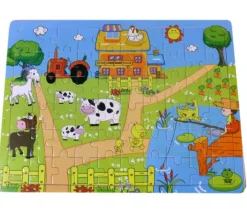 Puzzle en bois 60 pièces - thème ferme