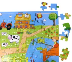 Puzzle en bois 60 pièces - thème ferme