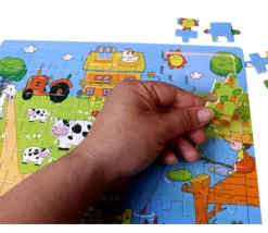 Puzzle en bois 60 pièces - thème ferme