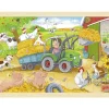 Puzzle en bois 24 pièces Ferme le petit tracteur