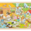 Puzzle en bois 48 pièces Mini Ferme avec cadre