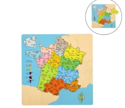 Puzzle en bois Carte de France 29.5 x 30 cm