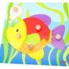 Puzzle en bois poisson - 5 pièces à boutons à encastrer