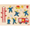 Puzzle et empilement en bois Les pompiers 8 pièces