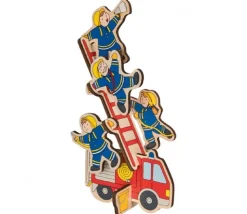 Puzzle et empilement en bois Les pompiers 8 pièces