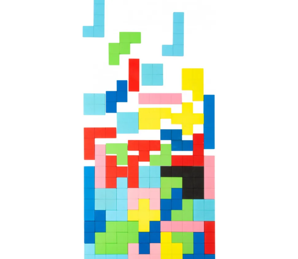 Puzzle multicolore formes géométrique en bois Tétris 114 pièces