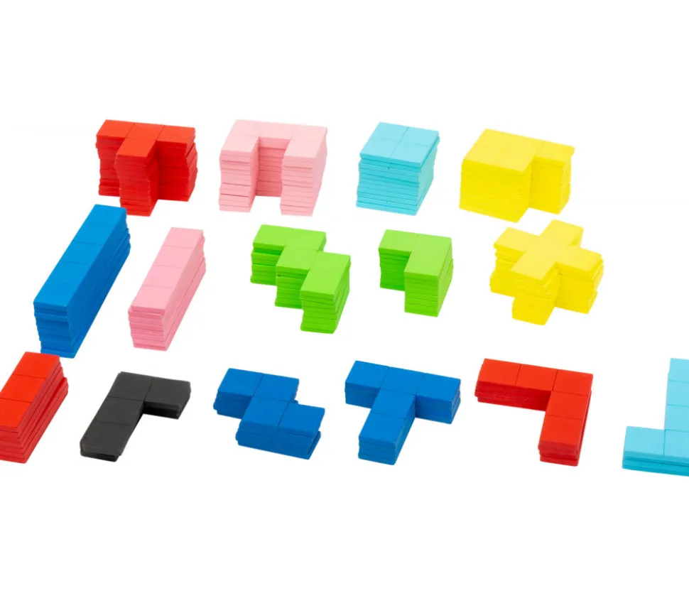 Puzzle multicolore formes géométrique en bois Tétris 114 pièces