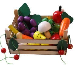 Raisin violet en bois 4 x 9.5 cm fruit jouet