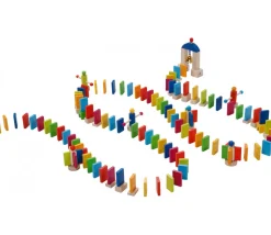 Rallye Dominos bois Arc en ciel - 247 tuiles de 4 x 2.2 cm