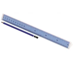 Règle 3 faces unités de longueur : décimètre, centimètre, millimètre