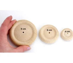 Roue bois de 4 cm trouée - 40 x 13 mm trou de 3.5 mm