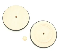 Roue en bois de 10 cm avec pneu caoutchouc pour construction